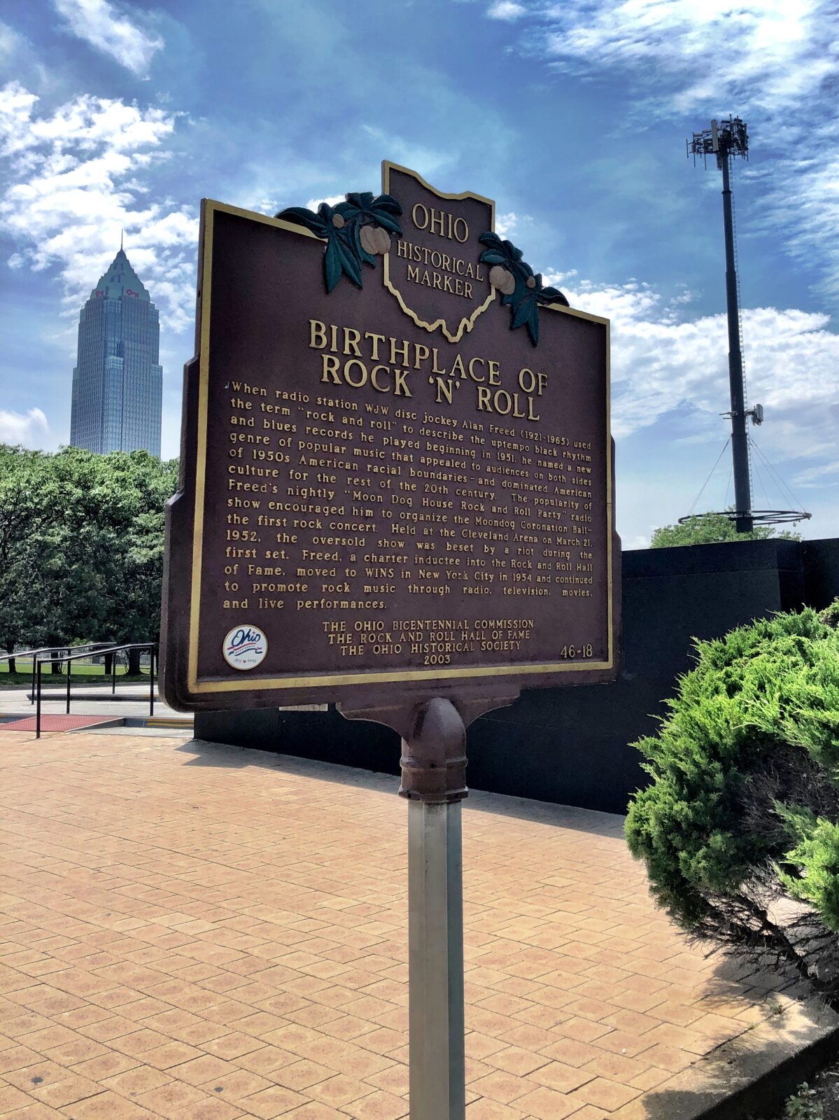 Remarkable Ohio … Ohio Historical Marker #46-18 Birthplace of Rock ‘n’ Roll